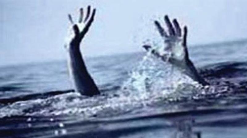 Two men were feared drowned in Vasishta river, a tributary of Godavari, in the border area between Teeparru and Kakaraparru villages of Peravali mandal in West Godavari on Wednesday.
