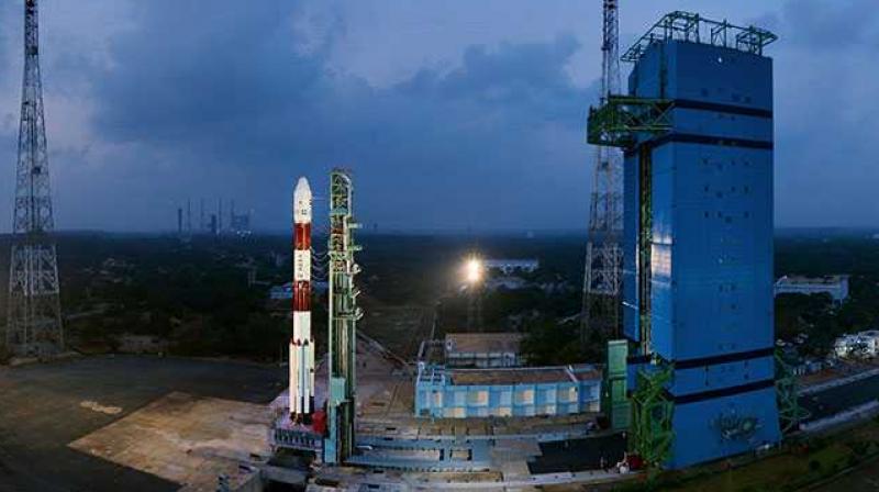 ISROs trusted workhorse PSLV-C40 will carry the weather observation Cartosat-2 series satellite and 30 co-passengers (together weighing about 613 kg) at lift-off at 9:29 am. (Photo: ISRO.