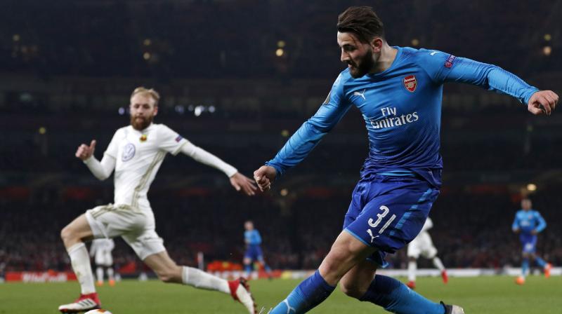 Two quickfire first-half goals gave Swedish minnows Ostersunds hope of a sensational comeback at the Emirates, but Sead Kolasinacs goal just after the interval saw Arsenal hang on for a 4-2 win on aggregate. (Photo: AFP)
