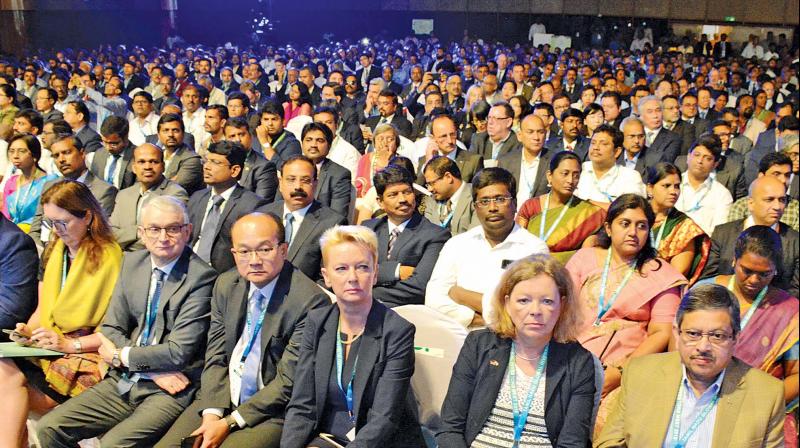 A cultural show, stalls and delegates at GIM in Chennai Trade Centre, on Friday. (Photo: DC )