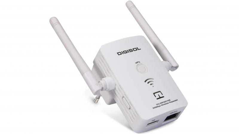 The Digisol 300 MBPS Wireless Repeater Model DG-WR3001NE, is the latest and most powerful in this companys range of Wi-Fi repeaters.