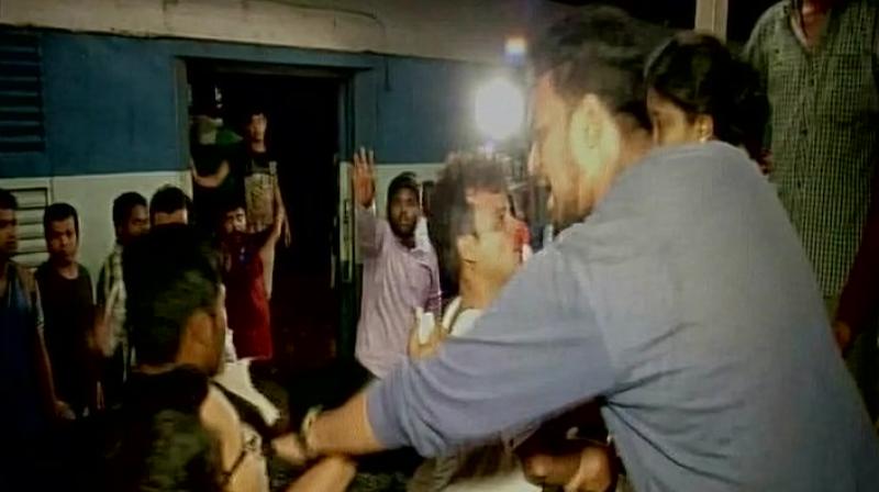 Bhubaneswar GRP on Saturday night arrested two Bajrang Dal activists for their alleged involvement in the attack on two cattle transporters at the Bhubaneswar railway station on Wednesday. (Photo: ANI/Twitter)