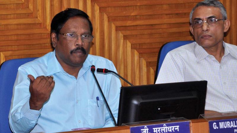 G. Muraleedharan, principal general manager, BNSL Ernakulam SSA addresses the media in Kochi on Saturday.  (Photo: DC)