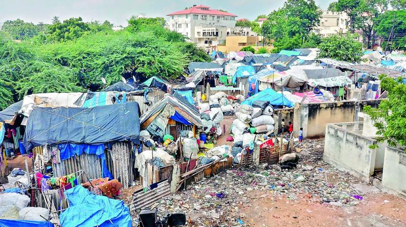 A part of Ambedkar huts, near the Mudfort, in the Secunderabad Cantonment during day time.  (Photo: DC)