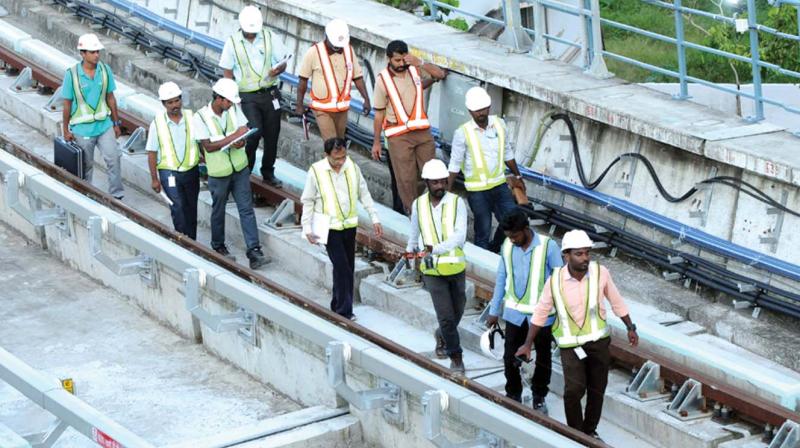 The inspection will continue on Tuesday from MG Road and continue through viaduct to Maharajas station.