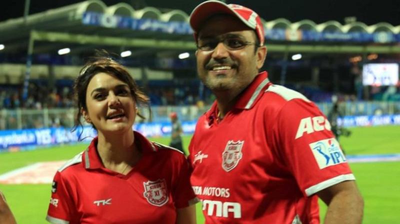 Virender Sehwag, who is now a mentor of the Bollywood actress Preity Zinta-co-owned IPL side Kings XI Punjab, took to Twitter to take a cheeky dig at media while praising the IPL side. (Photo: BCCI)
