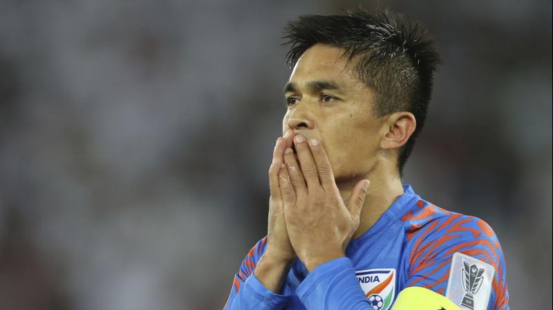 Striker Sunil Chhetri overtook Lionel Messi in international goals during the tournament, but few Indians would even recognise their football talisman. (Photo: AP)