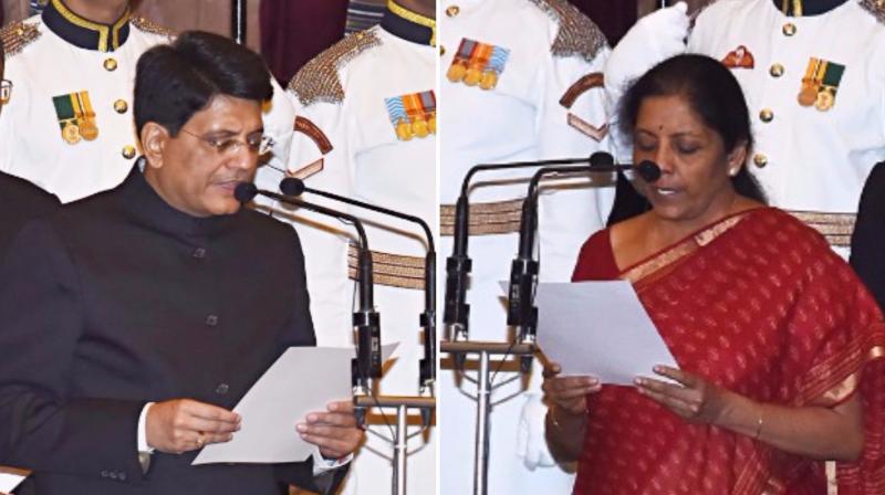 Piyush Goyal is the new Railways Ministry and Nirmala Sitharaman is the new Defence Minister. (Photo: PIB)