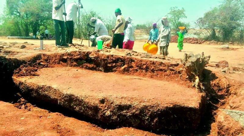 Hyderabad: Archaeologists discover huge burial site capstone