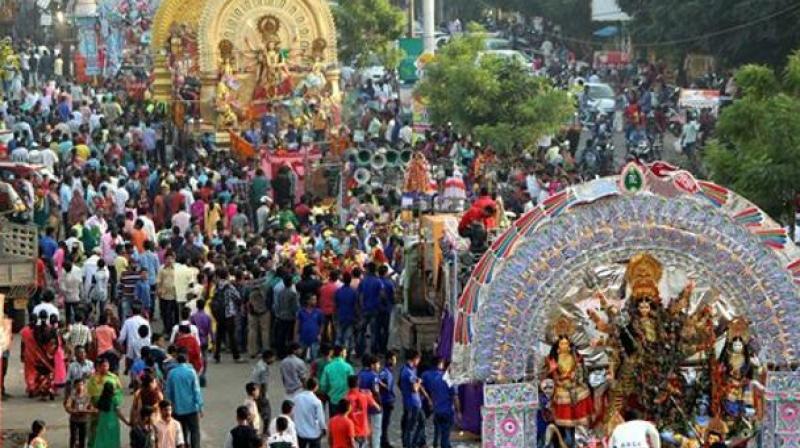 The court began hearing the plea on Wednesday where it questioned the state governments decision to not immerse Durga idols on Muharram day and asked why the two communities cannot celebrate their festivals together.(Photo: PTI)