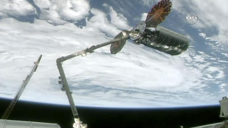 The supply ship will remain at the space station until the beginning of December when its cut loose with a load of trash. (Photo: AP)