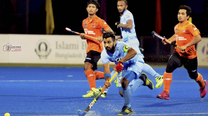 Manpreet didnt play the entire match against Canada in their last pool match because of fever but he has since recovered and will be a key figure in Indias midfield on Thursday.(Photo: PTI)