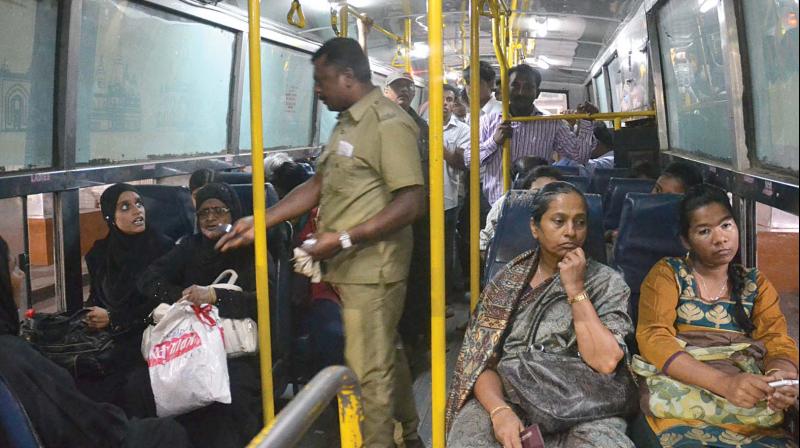 The state government had announced a hike in salaries for BMTC and KSRTC staff a year ago. (Photo: DC)