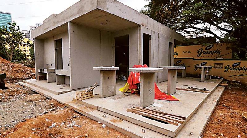 An Indira canteen under construction in city 	(Photo:DC)