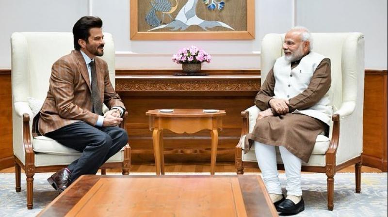 Anil Kapoor with Narendra Modi (Instagrammed by Anil Kapoor)