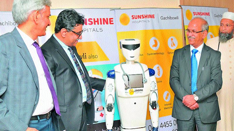 The robot introduced by Sunshine Hospitals for patient care.