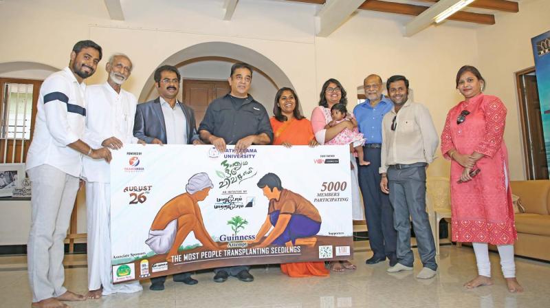 Kamal Haasan unveiled the poster of Naanum Vivasaayi, an initiative to bring awareness on farming methods.