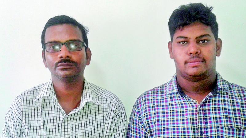 Methari Praneeth and Thakur Krishna, the two arrested in a cheating case.