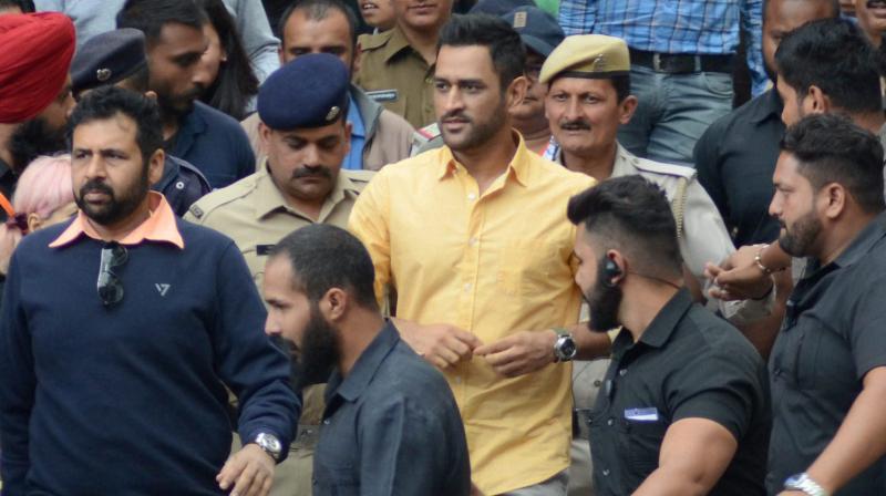 Thakur confirmed that Dhoni was made state guest so that the police could aide his personal security and that no additional expenses were borne on the 37-year-old. (Photo: PTI)