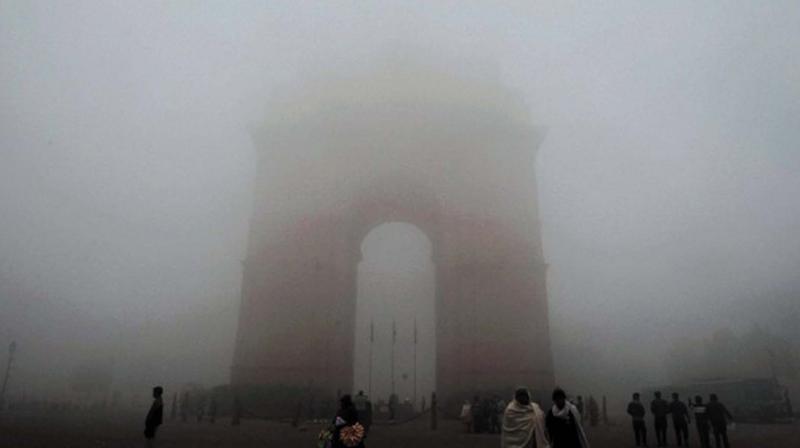 Fog at India Gate in New Delhi on Sunday. 	(file pic)