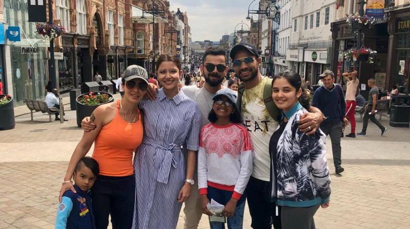 During the ongoing UK ongoing tour, Virat Kohli and team were made to part ways with their loved ones before the start of the practice game against Essex. (Photo: Twitter)
