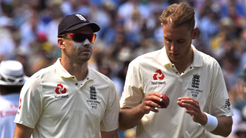 At the back end of their careers, 36-year-old Anderson took a six-week break to get rid of his shoulder injury while 32-year-old Broad had limped off during a county match earlier this season. (Photo: AFP)