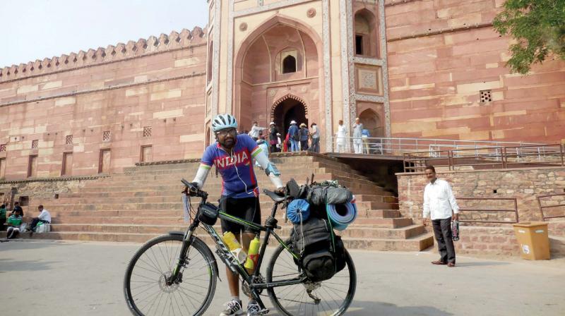 Chirag Singal outside Fatehpur Sikri in Agra