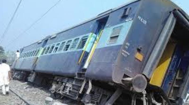 Train derailment in Uttar Pradesh-Rampur. (Photo: ANI/Twitter)