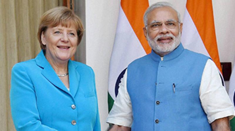 Narendra Modi will be in Berlin in the afternoon of May 29 and will have a bilateral dinner meeting with Chancellor Angela Merkel. (Photo: PTI)