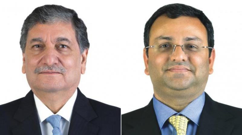 Ishaat Hussain and former Tata Group chairman Cyrus Mistry. (Photo: TCS website)