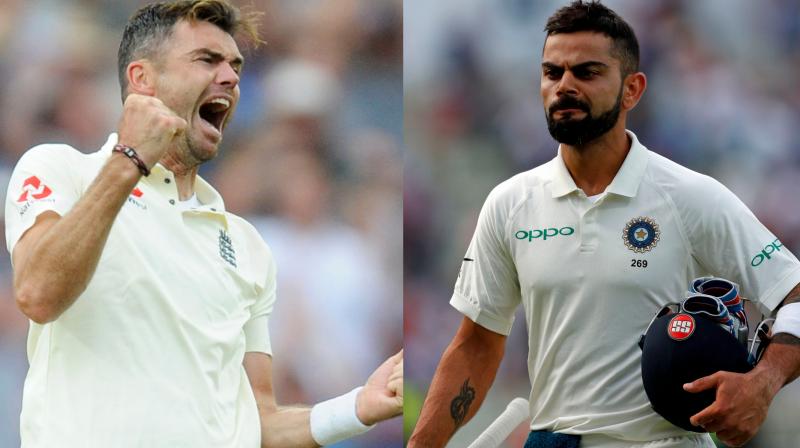 James Anderson said England could dismiss India captain Virat Kohli and achieve a stunning win in the first Test at Edgbaston as \no one is invincible in world cricket\. (Photo: AP / AFP)