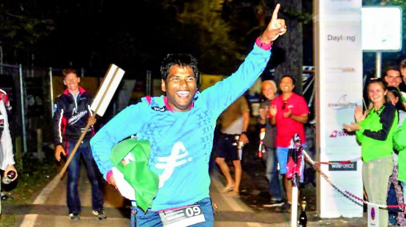 Sarath Chandra Manchala is the first Indian to complete the Deca Ironman at Buchs, Switzerland, comprising 38 km swim, 1,800 km cycling and 422 km running.