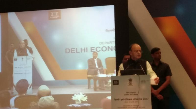 Finance Minister Arun Jaitley speaking at Delhi Economics Conclave 2017.