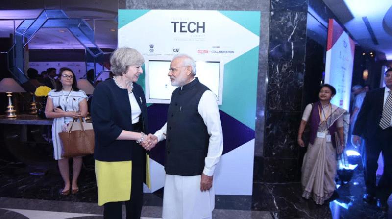 Indian Prime Minister Narendra Modi on Monday asked his counterpart Theresa May to provide greater mobility for its students and researchers. (Photo: Twitter/PIB)