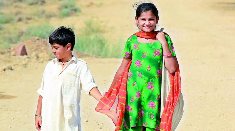 Young wonders: Actors Krrish Chabbria and Hetal Gada in a still from the film Dhanak.