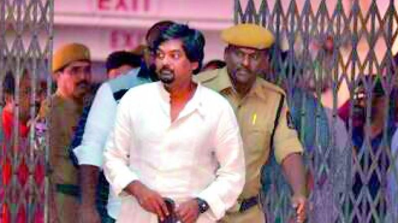 Film director Puri Jagannadh leaving after the interrogation on Wednesday. (Photo: DC)