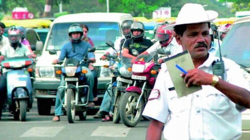 Scores of auto rickshaws are off the road in Nellore after police started booking cases against auto drivers.