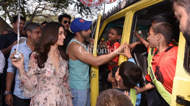 Alia and Varun bring a smile to kids faces on Valentines Day