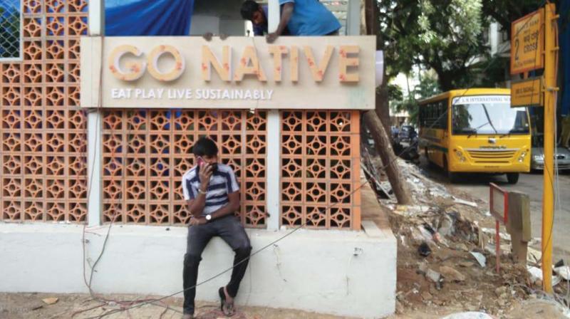 The illegal commercial unit, Go Native, on 13th Main Road in Indiranagar