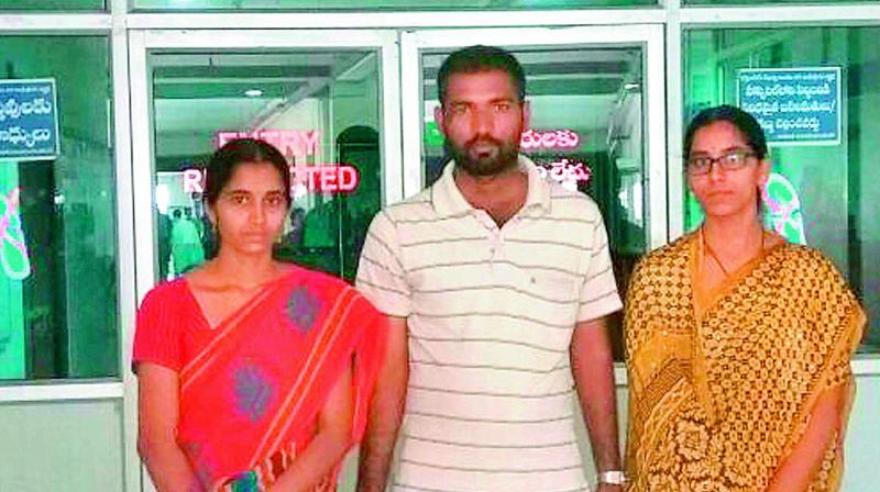 M. Anantha Lakshmi, M. Mahesh and M. Jhansi Rani, children of organ donor M. Bhulakshmi, agreed to donate their mothers organs after she was  declared brain dead.