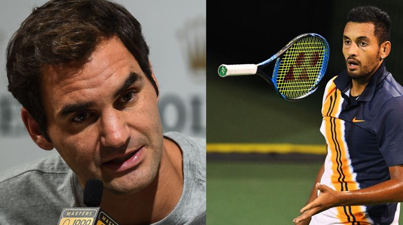 \I think its really up to him (Nick Kyrgios) where he wants to go and what his potential really holds,\ said Roger Federer before adding, \We dont really know and I dont think he really knows exactly what his potential is.\ (Photo: AFP)