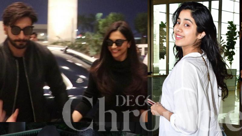 Snapped: Deepika Padukone-Ranveer Singh, Janhvi Kapoor step out in style
