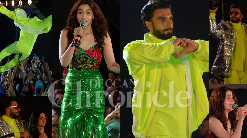Gully Boy stars Ranveer Singh and Alia Bhatt launched the music of their upcoming film in Mumbai. Check out the highlights from the super exciting event. (Pictures: Viral Bhayani)