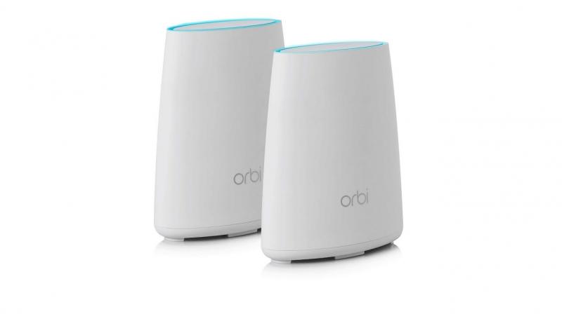 The new Orbi Tri-band WiFi System includes an AC2200 router and wall-plug satellite designed to cover an area of up to 3,500 square feet.