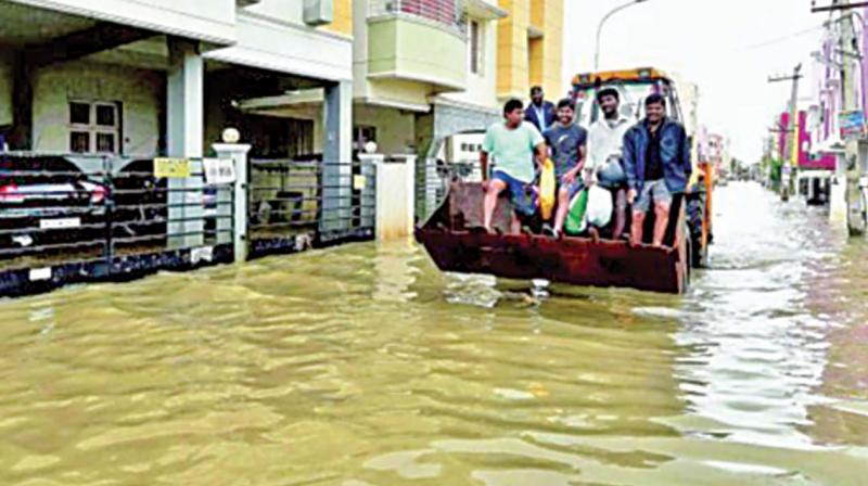 File photo of flood effected Chennai.