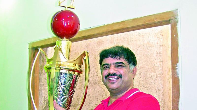 Barkas Cricket Club president Habeeb Mohsin with the cup.