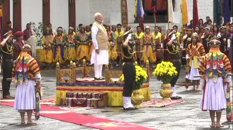 PM Modi receives guard of honour in Bhutan