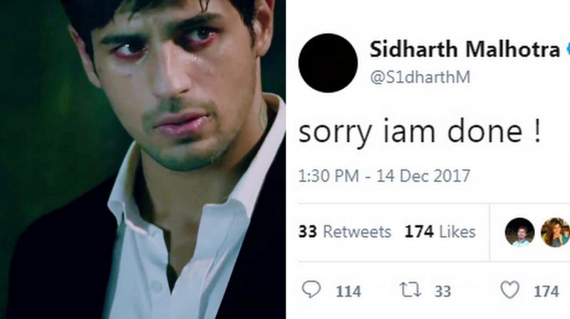 Sidharth was last seen in A Gentleman.
