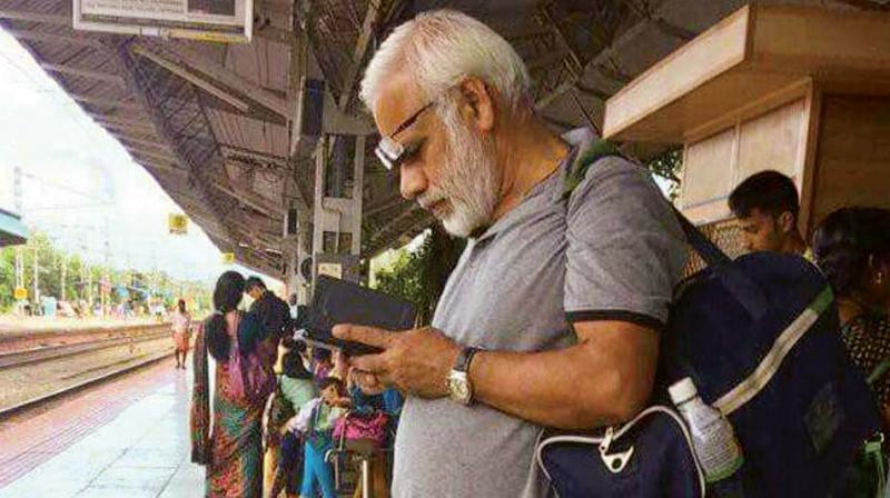 Mr Ramachandran, with his full white beard which he plans to shave off and a little more portly than our prime minister, was photographed peering into his phone just before he boarded a train to Bengaluru to meet his son.