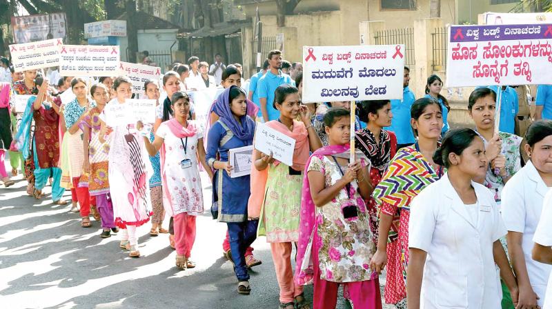 A World Aids Day rally in Belagavi. (Phtoo: KPN)